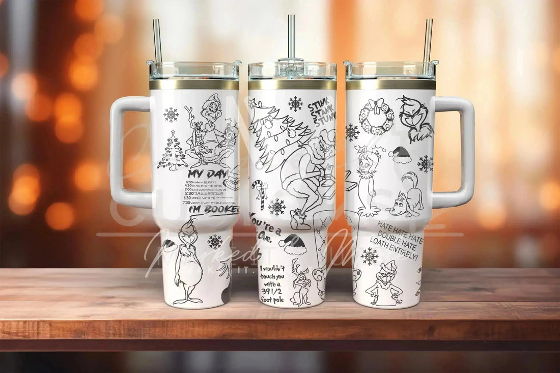 The Grinch! Christmas Dr. Seuss Quencher Tumbler (30oz, 40oz, + Stanleys).
