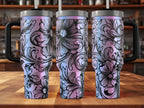 Tooled Leather Tumbler Wrap SVG | 2 Files Included | Dark + Light | 30 + 40 oz Digital Design | Digital Download | Laser File 