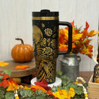True Lovers / Skull Tumbler Black to Gold 40oz 