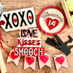 Valentine Tiered Tray Decorations| XOXO | Wood Cut Outs | Valentine Decor|  Love | Feb 14 | Hearts 