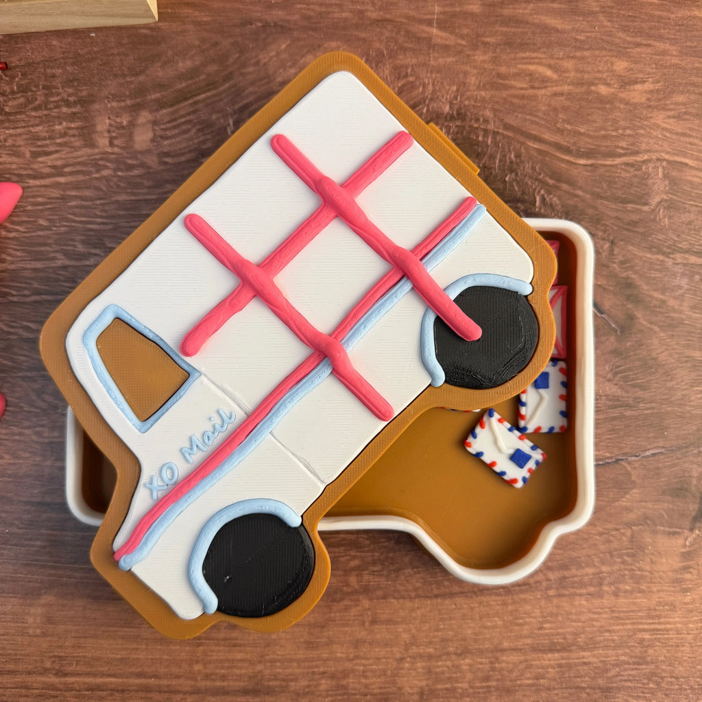 Valentine's Cookie Mail Truck Tic Tac Toe Game  – 3D Printed 