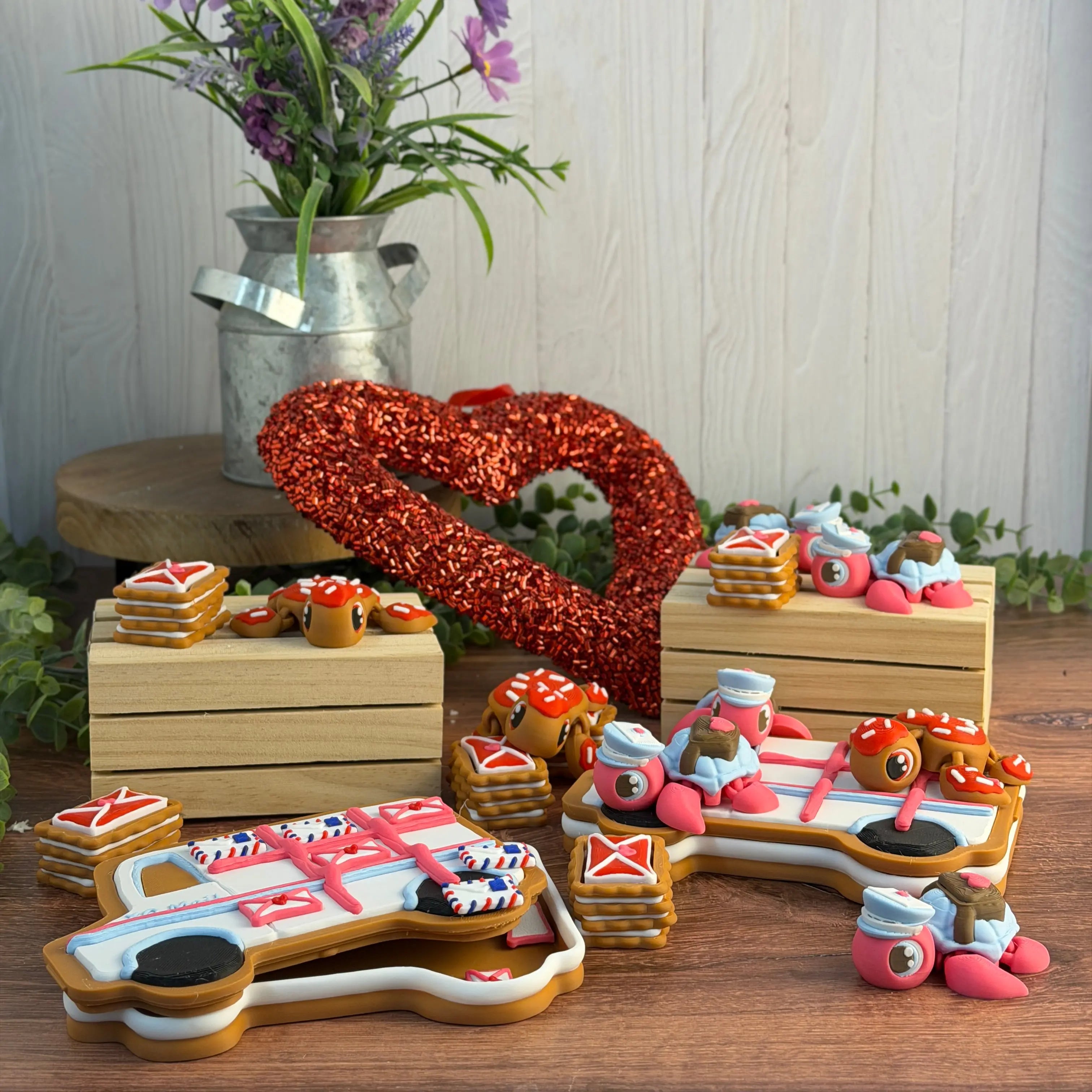 Valentine's Cookie Mail Truck Tic Tac Toe Game  – 3D Printed 
