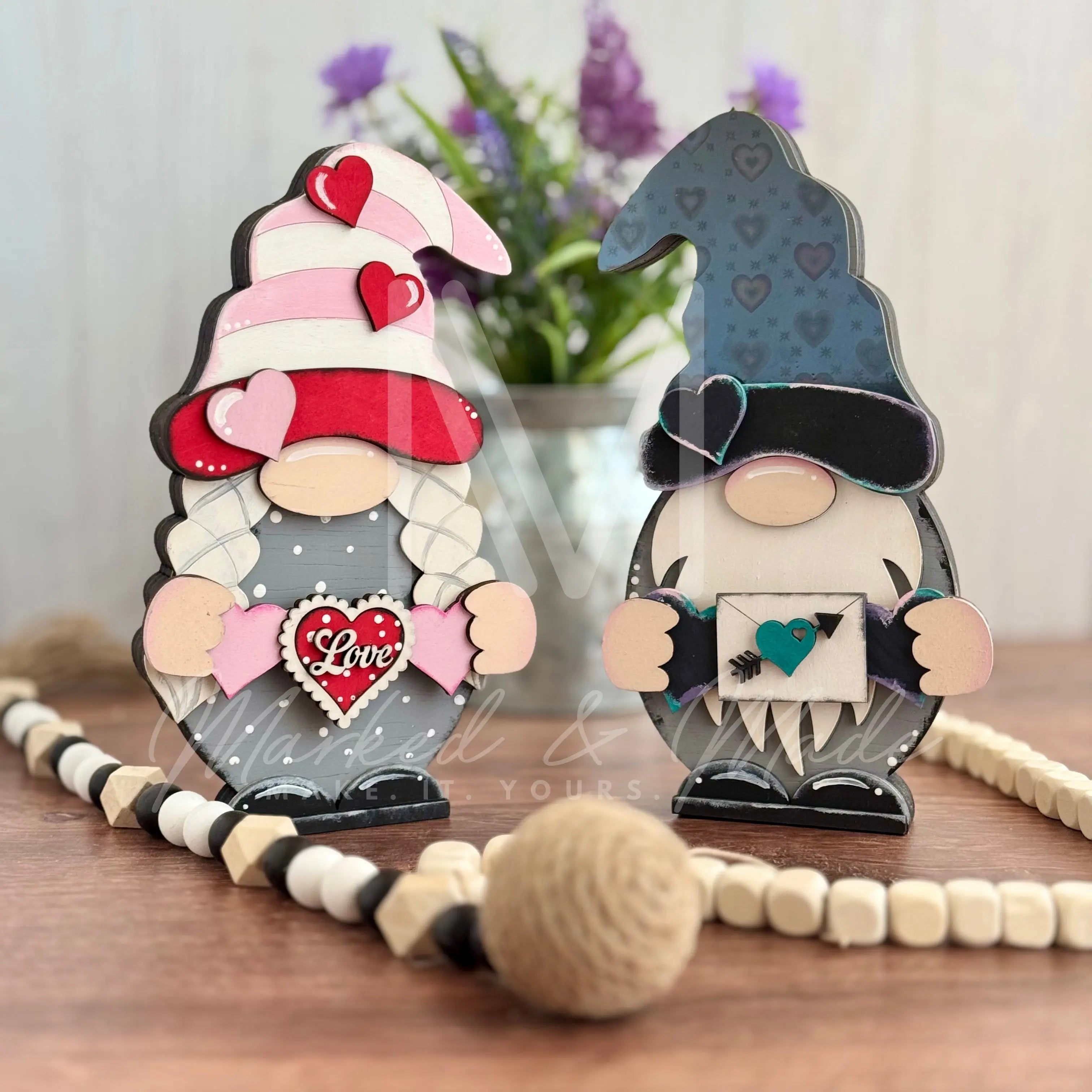 Valentine's Day | Love Themed | Interchangeable Gnome Add-ons Set | Hearts | February 14 | Valentine | DIY CUTOUT KIT 