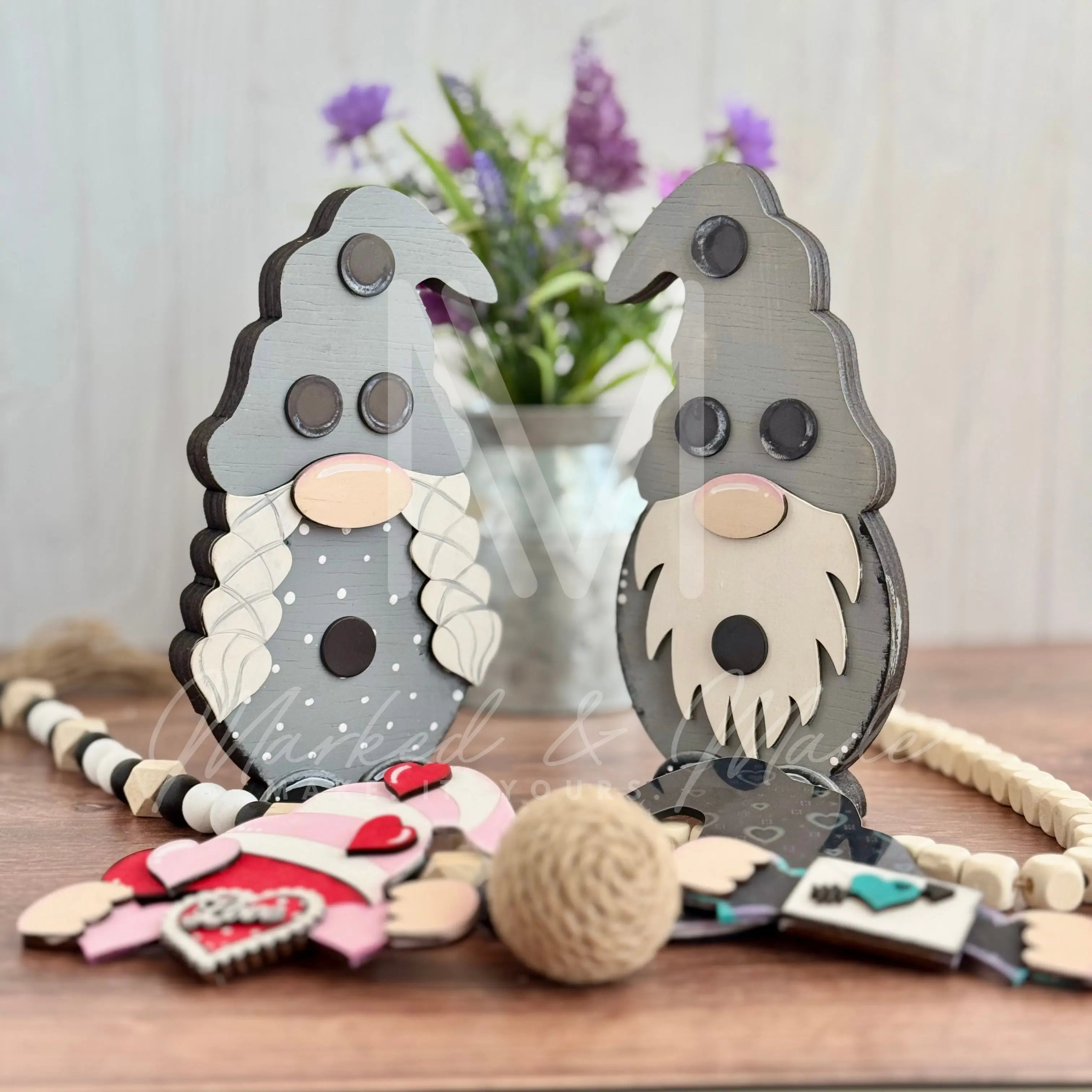 Valentine's Day | Love Themed | Interchangeable Gnome Add-ons Set | Hearts | February 14 | Valentine | DIY CUTOUT KIT 