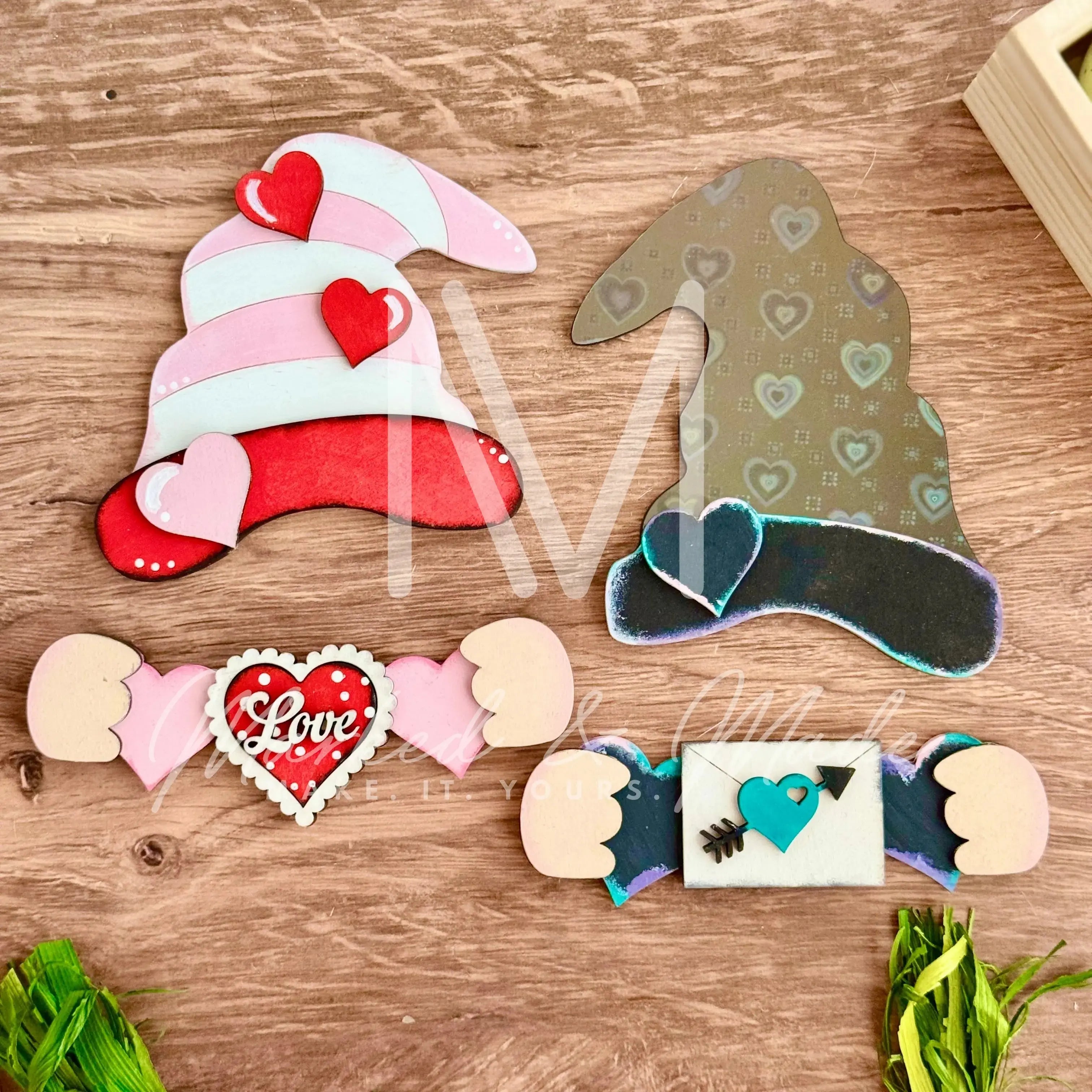 Valentine's Day | Love Themed | Interchangeable Gnome Add-ons Set | Hearts | February 14 | Valentine | DIY CUTOUT KIT 