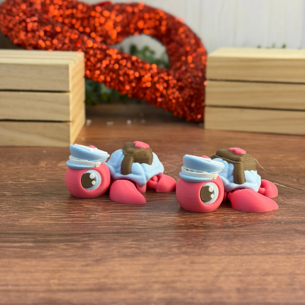 Valentine's Turtle Baby – 3D Printed Articulated Toy | 2 Color Options 