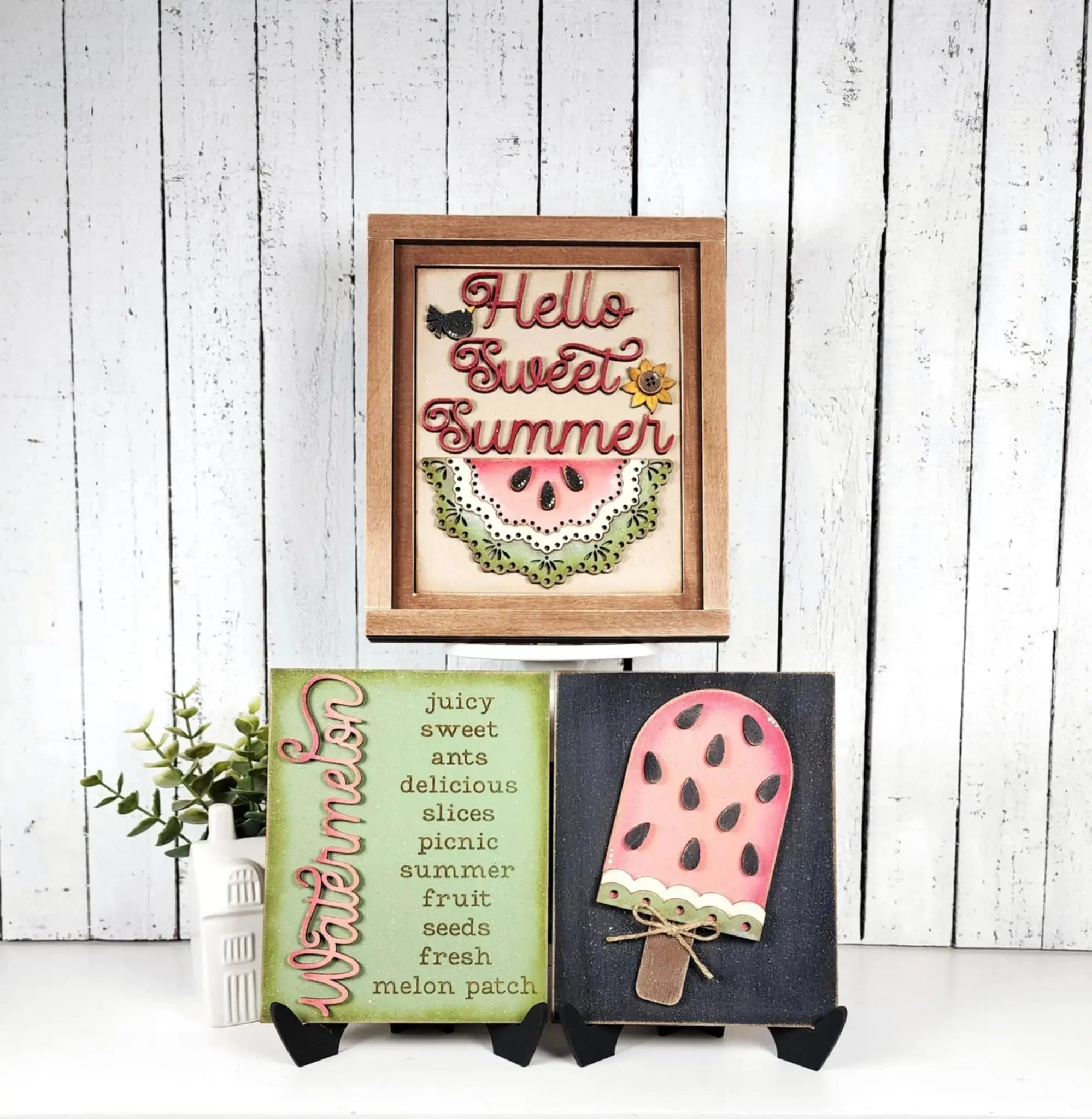 Vintage Watermelon Sign and Frame | Choice of 3 signs + Optional Frame 