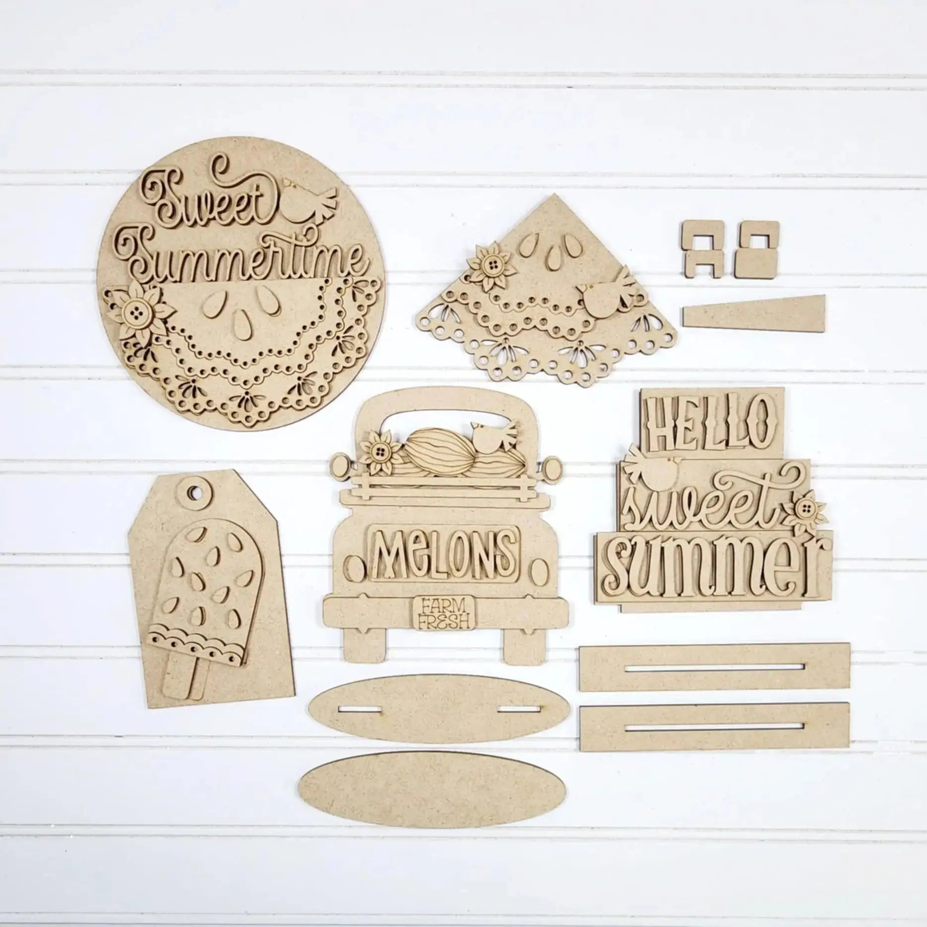 Vintage Watermelon - Summer Tiered Tray Set | Decor Set | Vintage Watermelon 