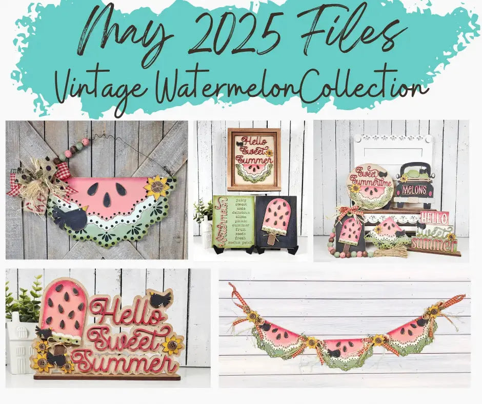 Vintage Watermelon - Summer Tiered Tray Set | Decor Set | Vintage Watermelon 