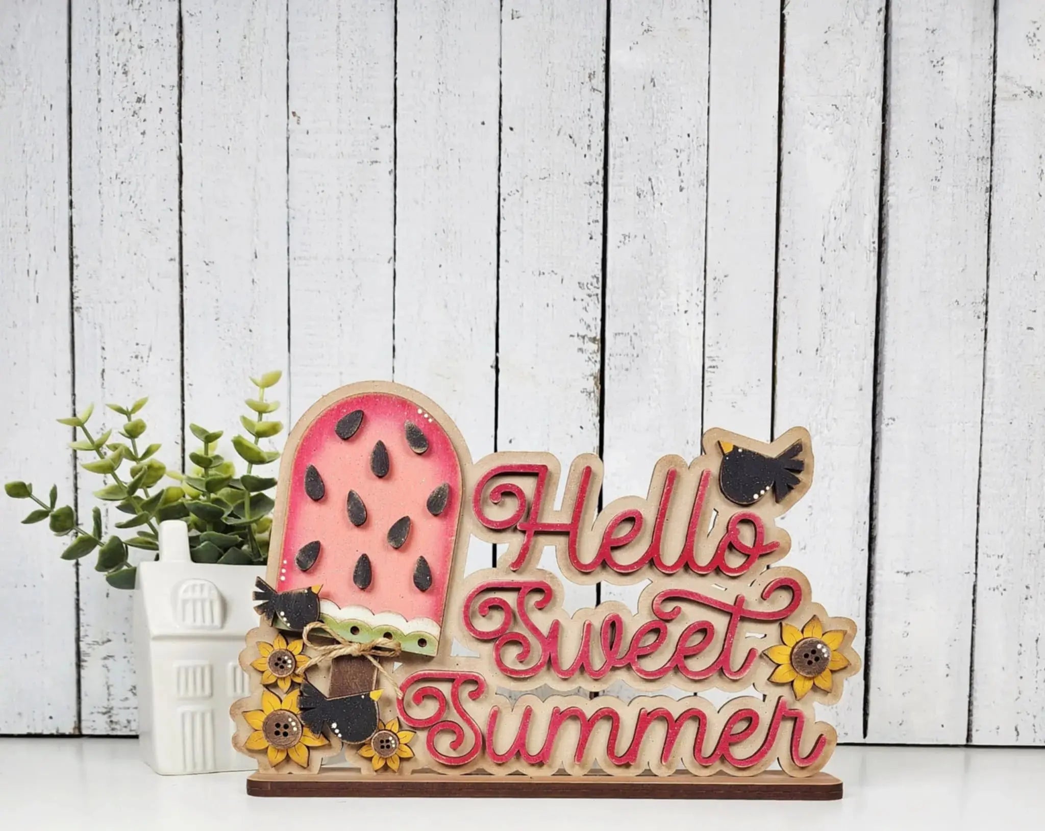 Vintage Watermelon Word Art Sign 🍉 
