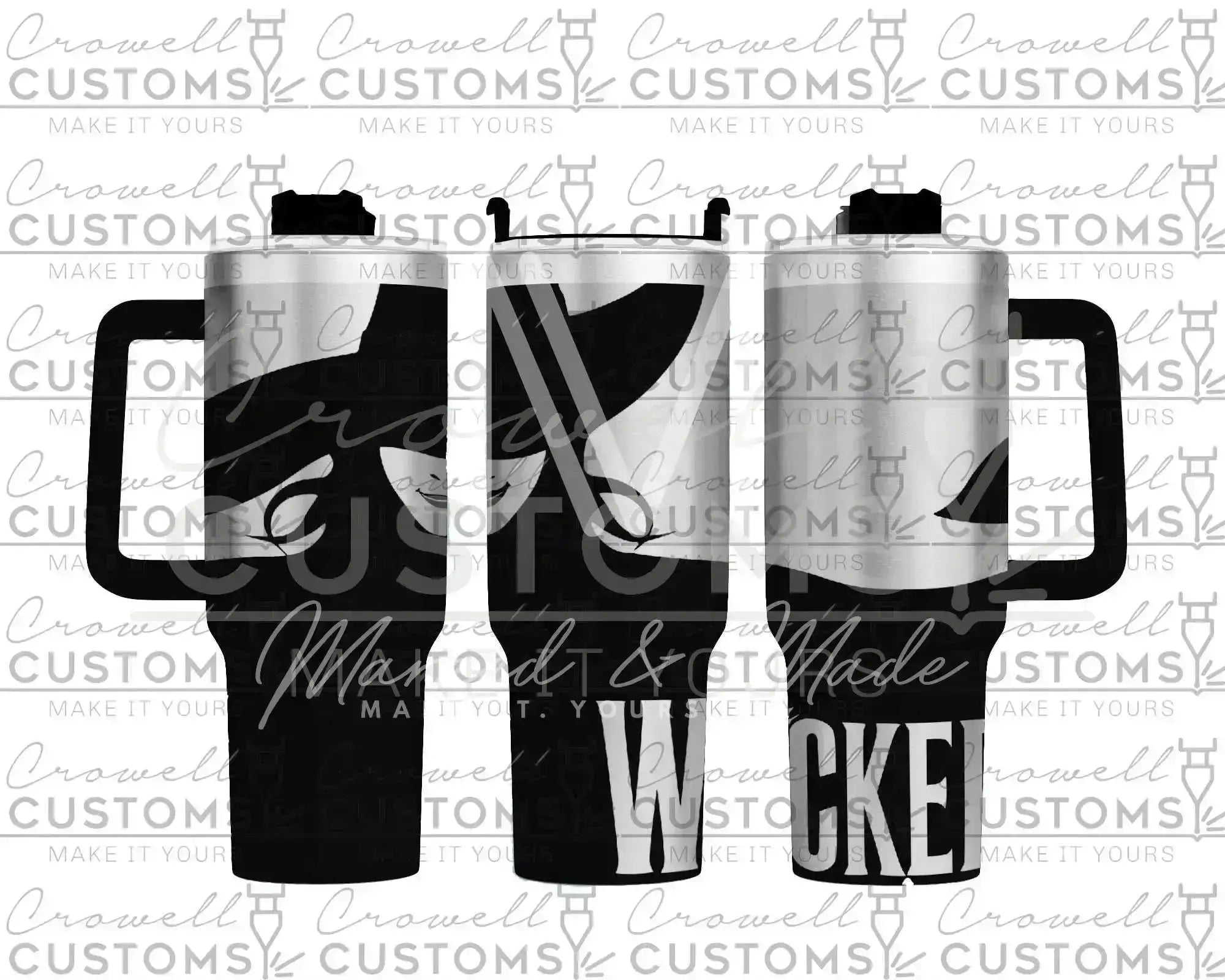 WICKED! Elphaba Wizard of Oz  Quencher Tumbler (30oz, 40oz, + Stanleys). 