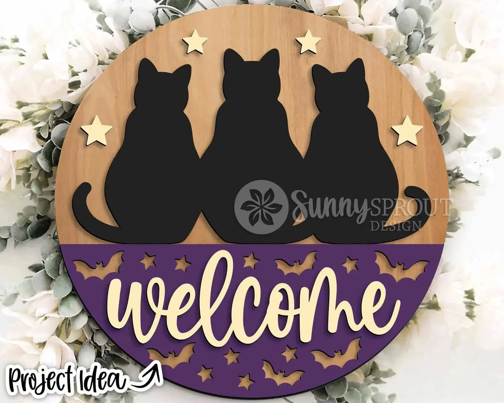 Handmade Halloween Spooky Welcome Sign | 10.5 or 18" | Door Hanger | Multiple Designs 