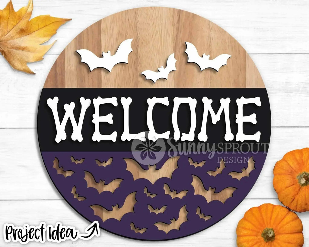 Handmade Halloween Spooky Welcome Sign | 10.5 or 18" | Door Hanger | Multiple Designs 