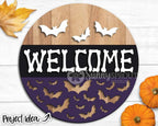 Handmade Halloween Spooky Welcome Sign | 10.5 or 18" | Door Hanger | Multiple Designs 