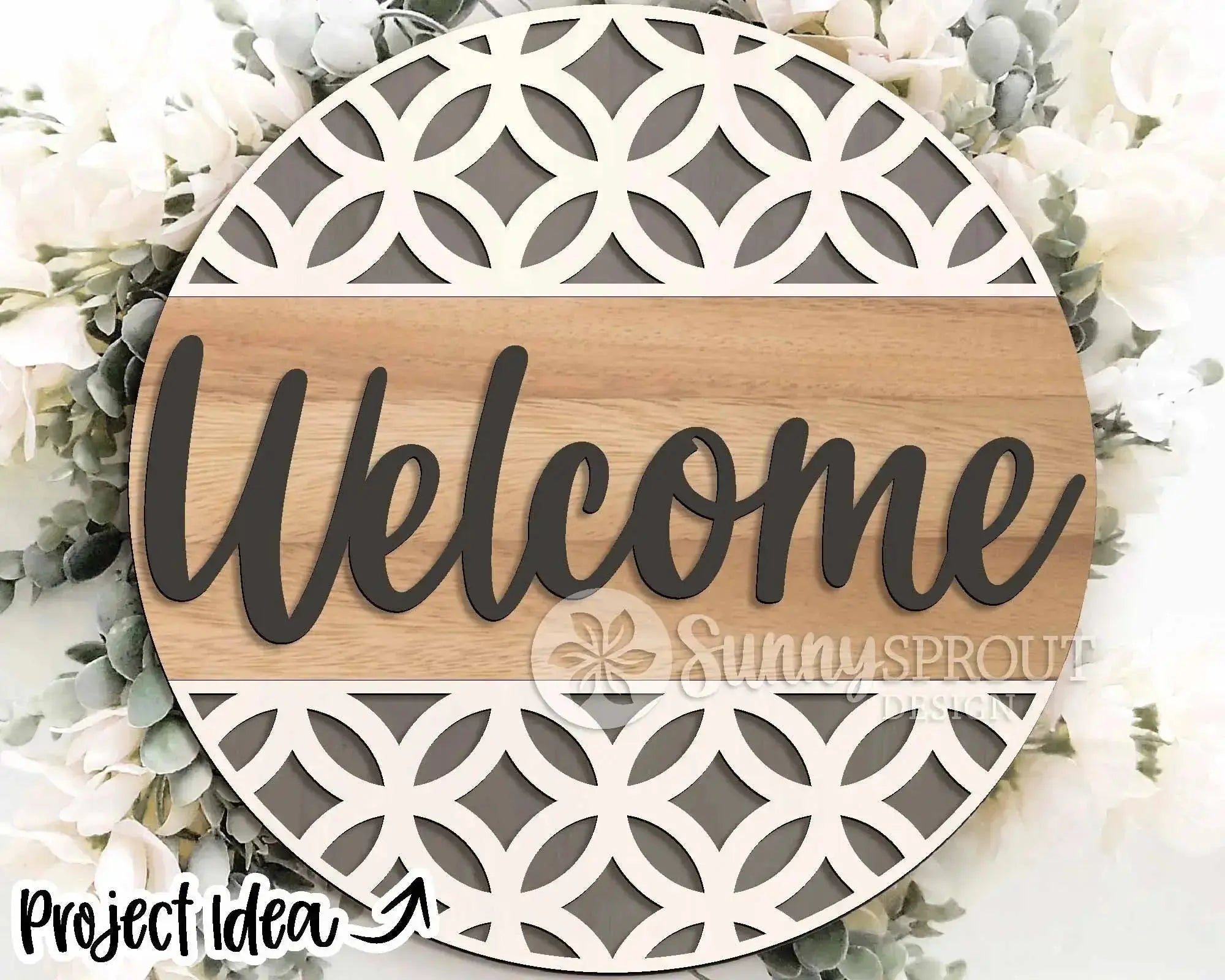 Handmade Geometric All-Season Welcome Sign | 10.5 or 18" | Door Hanger | Multiple Designs 