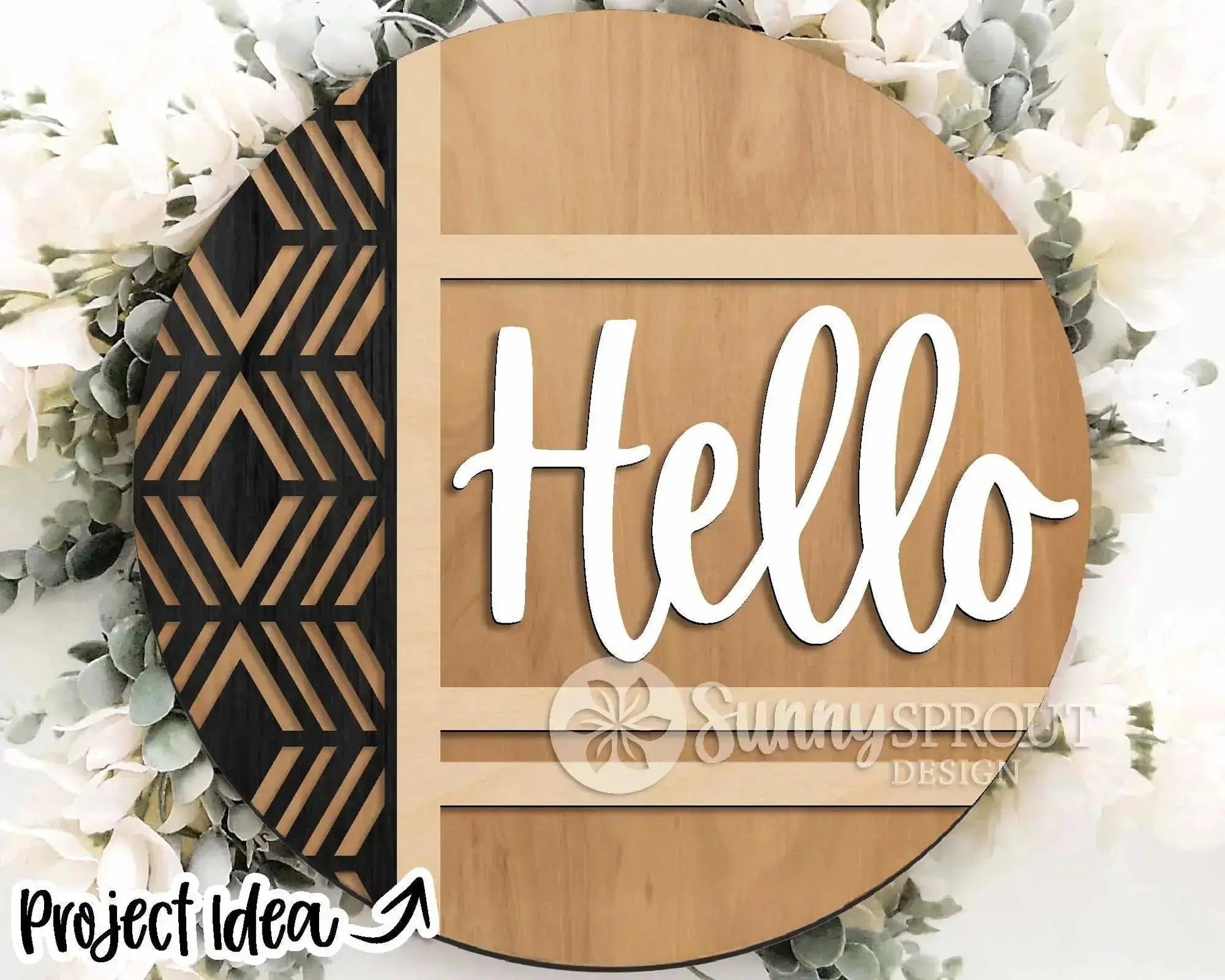Handmade Geometric All-Season Welcome Sign | 10.5 or 18" | Door Hanger | Multiple Designs 