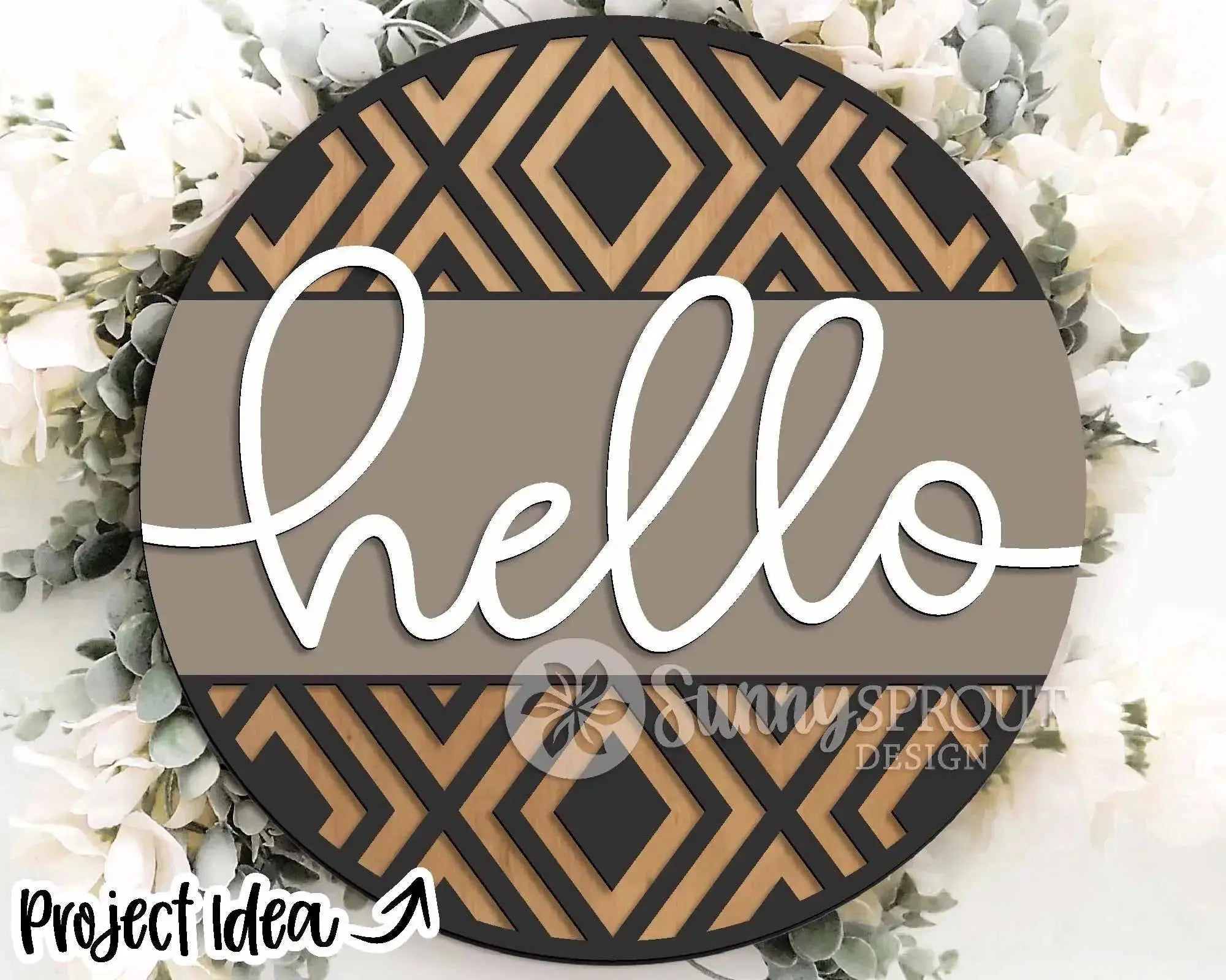 Handmade Geometric All-Season Welcome Sign | 10.5 or 18" | Door Hanger | Multiple Designs 
