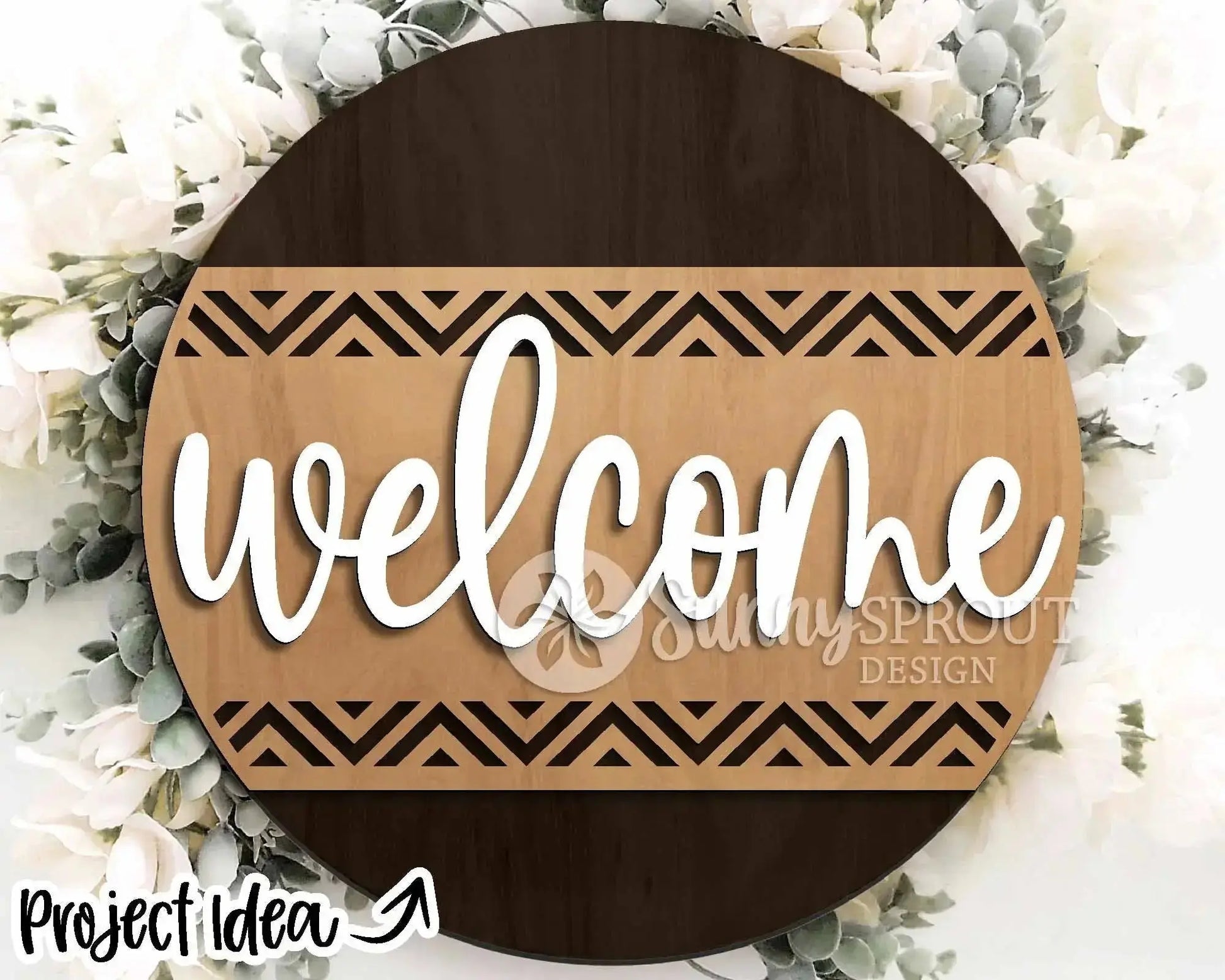 Handmade Geometric All-Season Welcome Sign | 10.5 or 18" | Door Hanger | Multiple Designs 