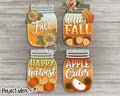 DIY KIT | Handmade Fall Mason Jar  Welcome Sign | 11"  or 15" | Door Hanger | Multiple Designs  | CUTOUT Kit 