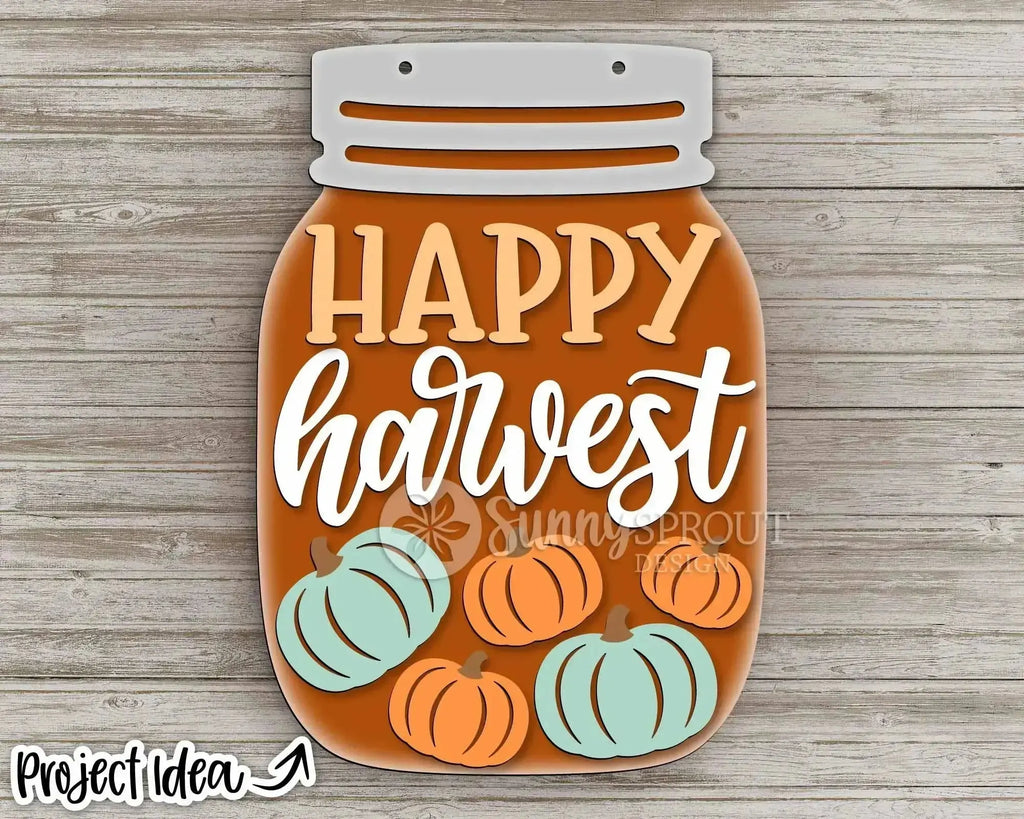 DIY KIT | Handmade Fall Mason Jar  Welcome Sign | 11"  or 15" | Door Hanger | Multiple Designs  | CUTOUT Kit 