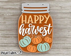 DIY KIT | Handmade Fall Mason Jar  Welcome Sign | 11"  or 15" | Door Hanger | Multiple Designs  | CUTOUT Kit 