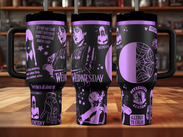 Wednesday Addams Tumbler | 40oz, 30oz, Stanleys, 20oz, 16oz, 14oz, 10oz 