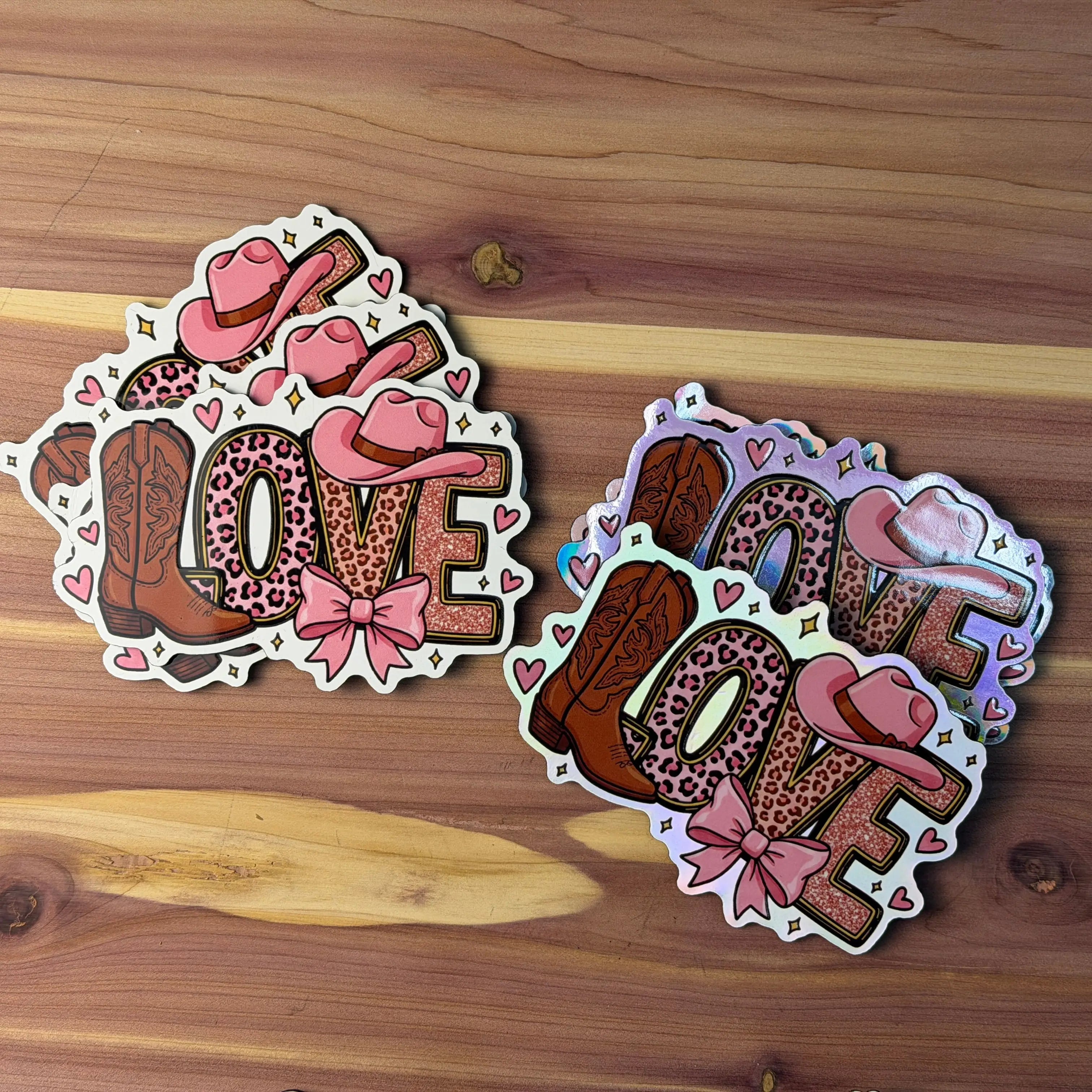Western Boho Cowboy LOVE - Valentine's Day | UV Printed Leather Hat Patc 