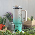 Western Boho White/Teal to Black Tumbler 40 oz 