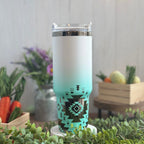 Western Boho White/Teal to Black Tumbler 40 oz 