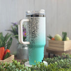 Western Boho White/Teal to Black Tumbler 40 oz 