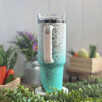 Western Boho White/Teal to Black Tumbler 40 oz 