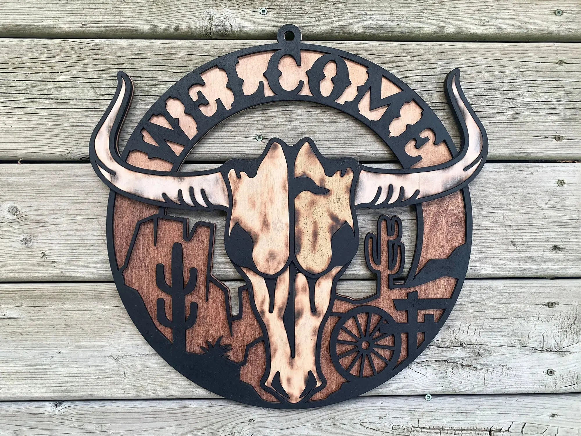 Western Longhorn Door Hangers – Handcrafted Boho Chic Decor 