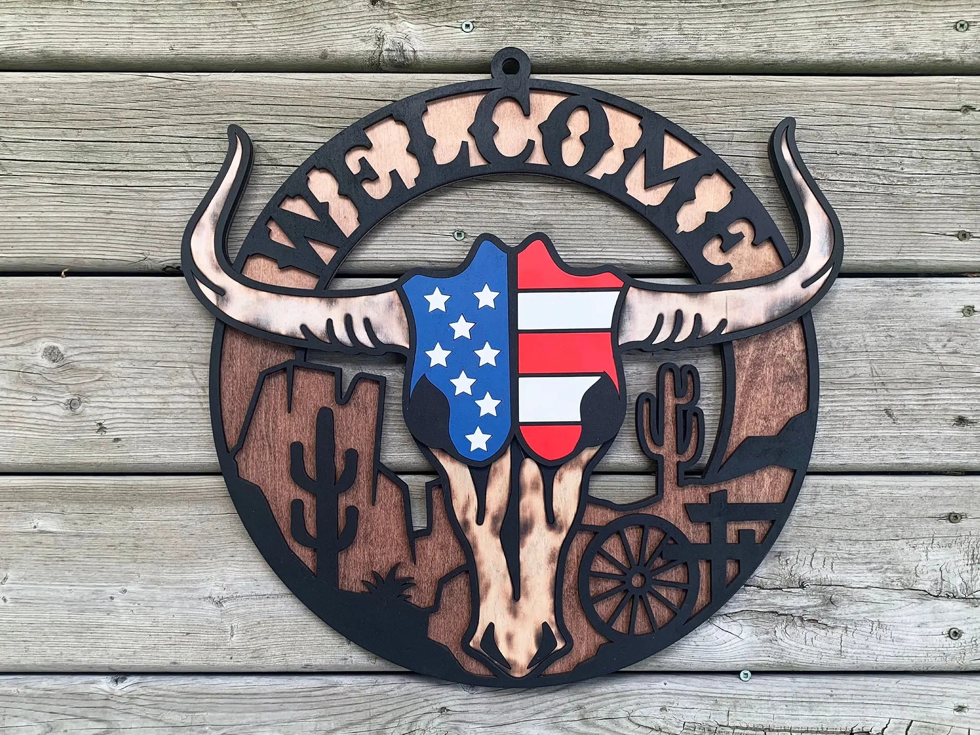 Western Longhorn Door Hangers – Handcrafted Boho Chic Decor 