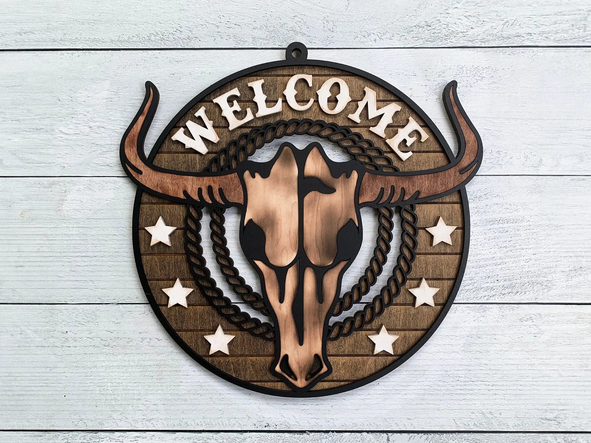 Western Longhorn Door Hangers – Handcrafted Boho Chic Decor 