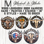 Western Longhorn Door Hangers – Handcrafted Boho Chic Decor 