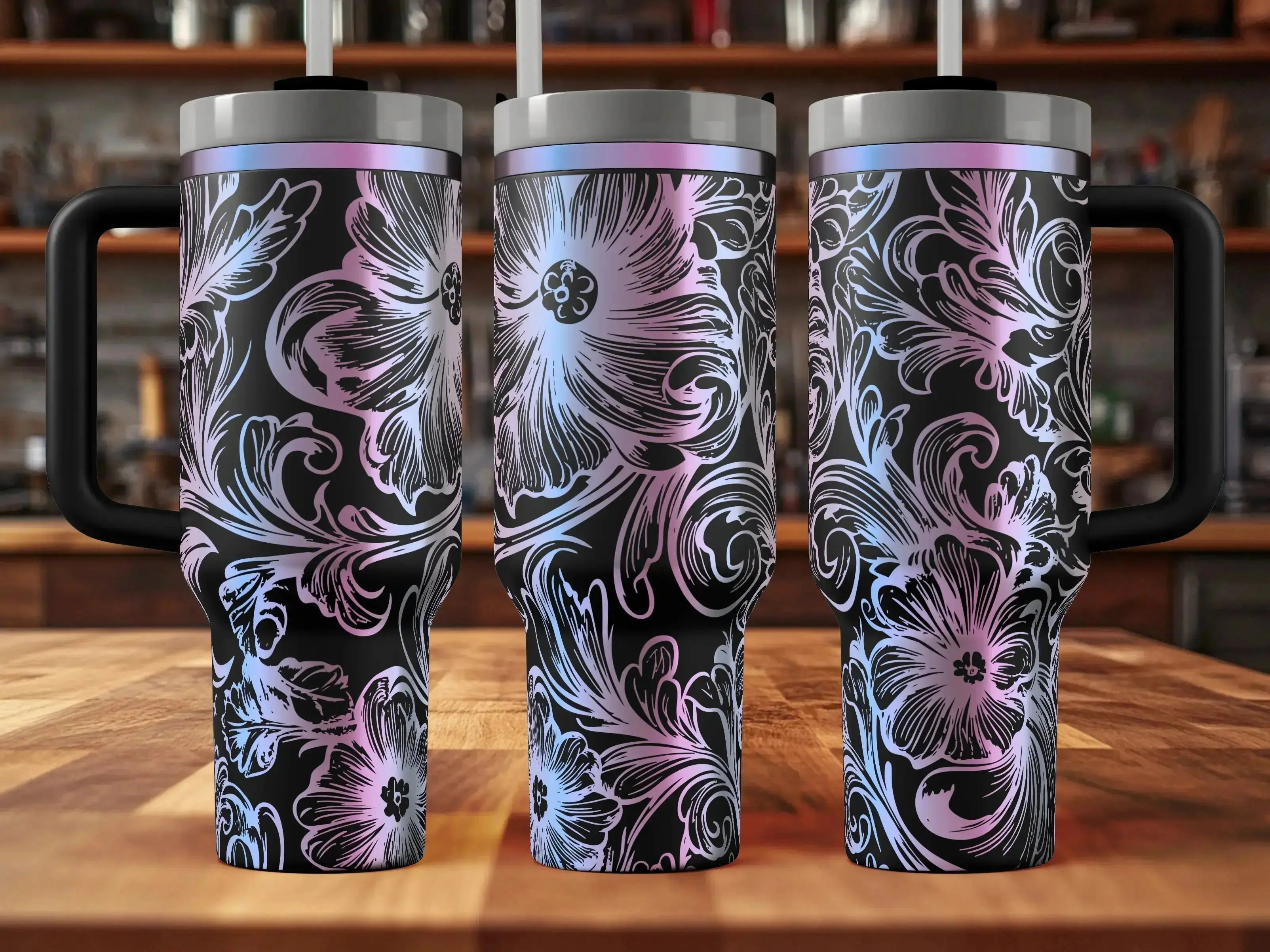 Western Tooled Leather Tumbler (30oz, 40oz, + Stanleys)