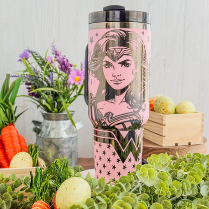 Wonder Woman Tumbler Pink to Black 40oz 