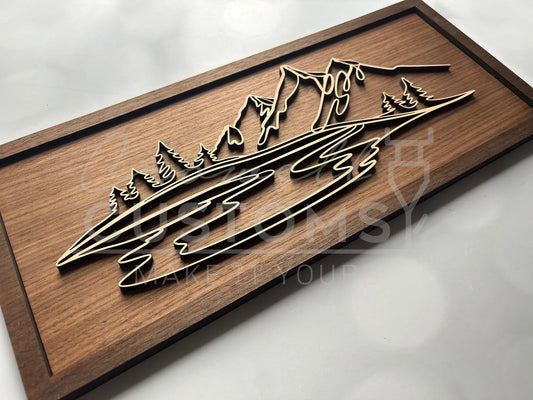 Wood Doodle Art Wall Decor 