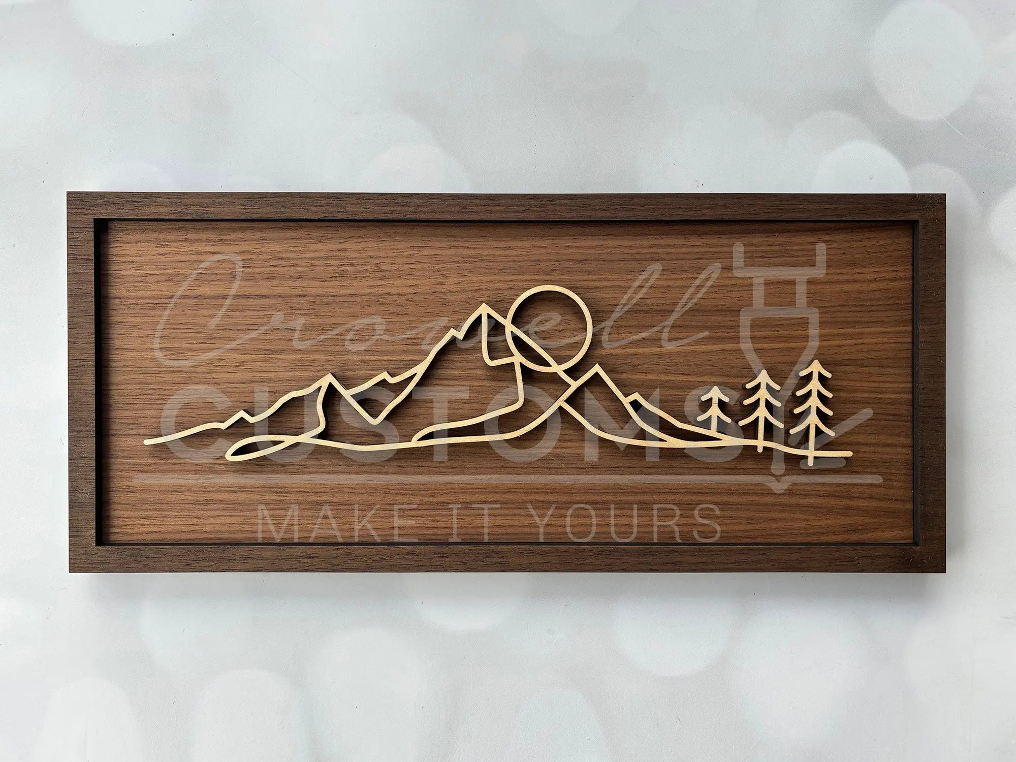 Wood Line Art Wall Decor 