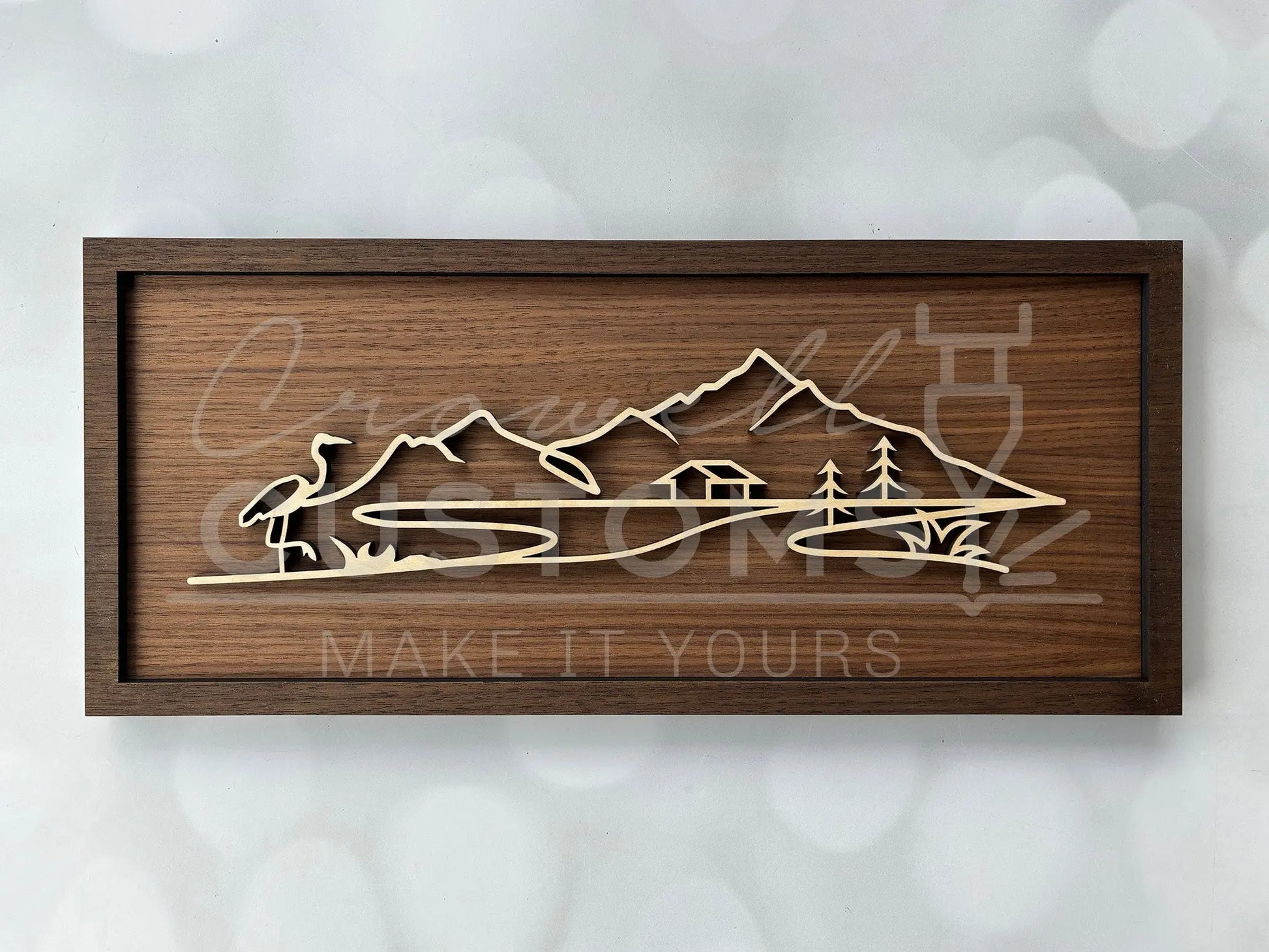 Wood Line Art Wall Decor 