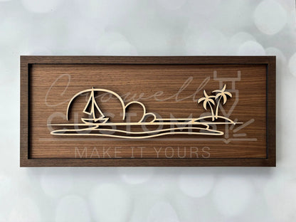 Wood Line Art Wall Decor 