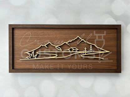 Wood Line Art Wall Decor 