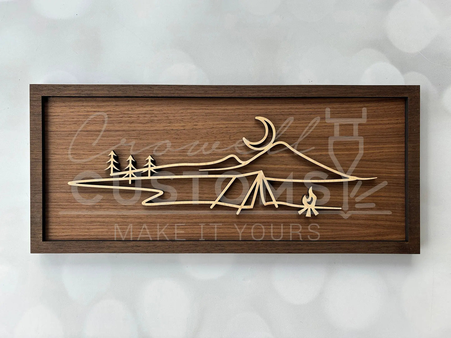 Wood Line Art Wall Decor 