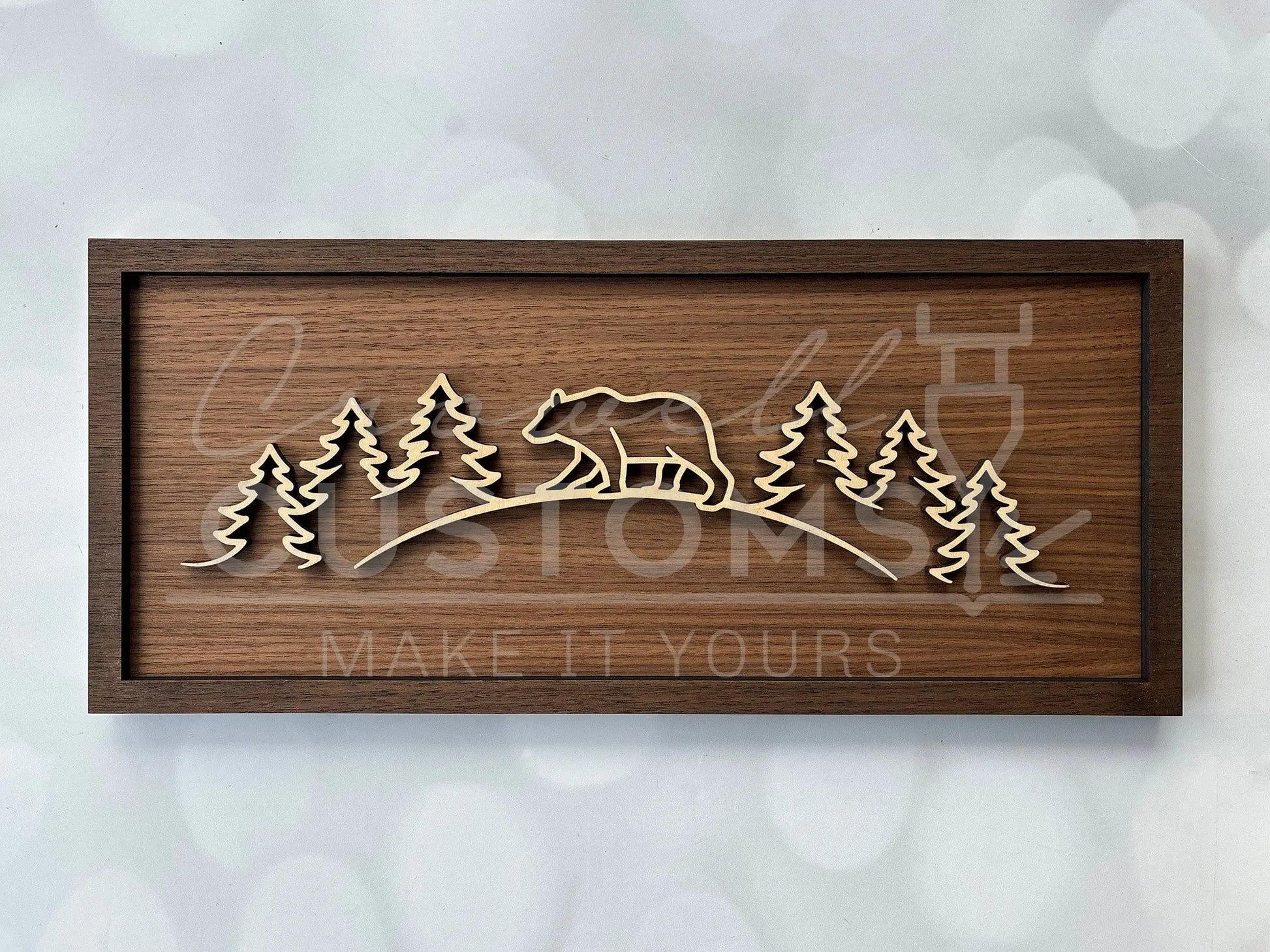 Wood Line Art Wall Decor 