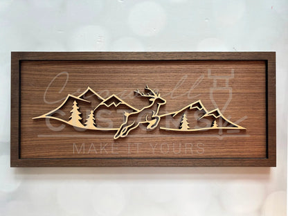 Wood Line Art Wall Decor 