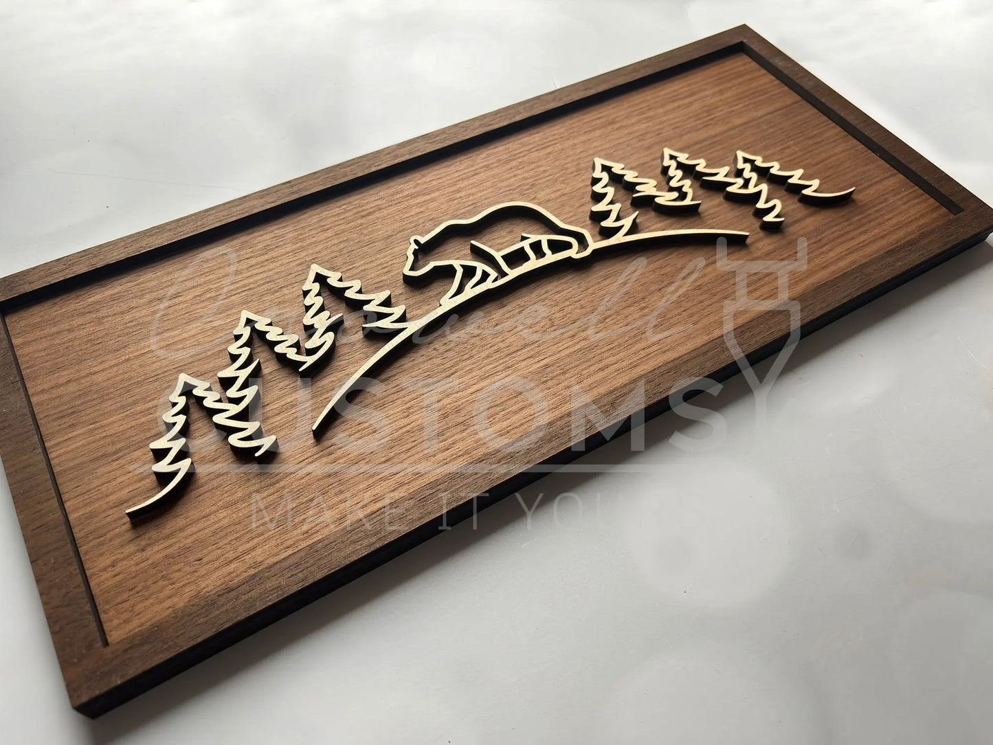 Wood Line Art Wall Decor 