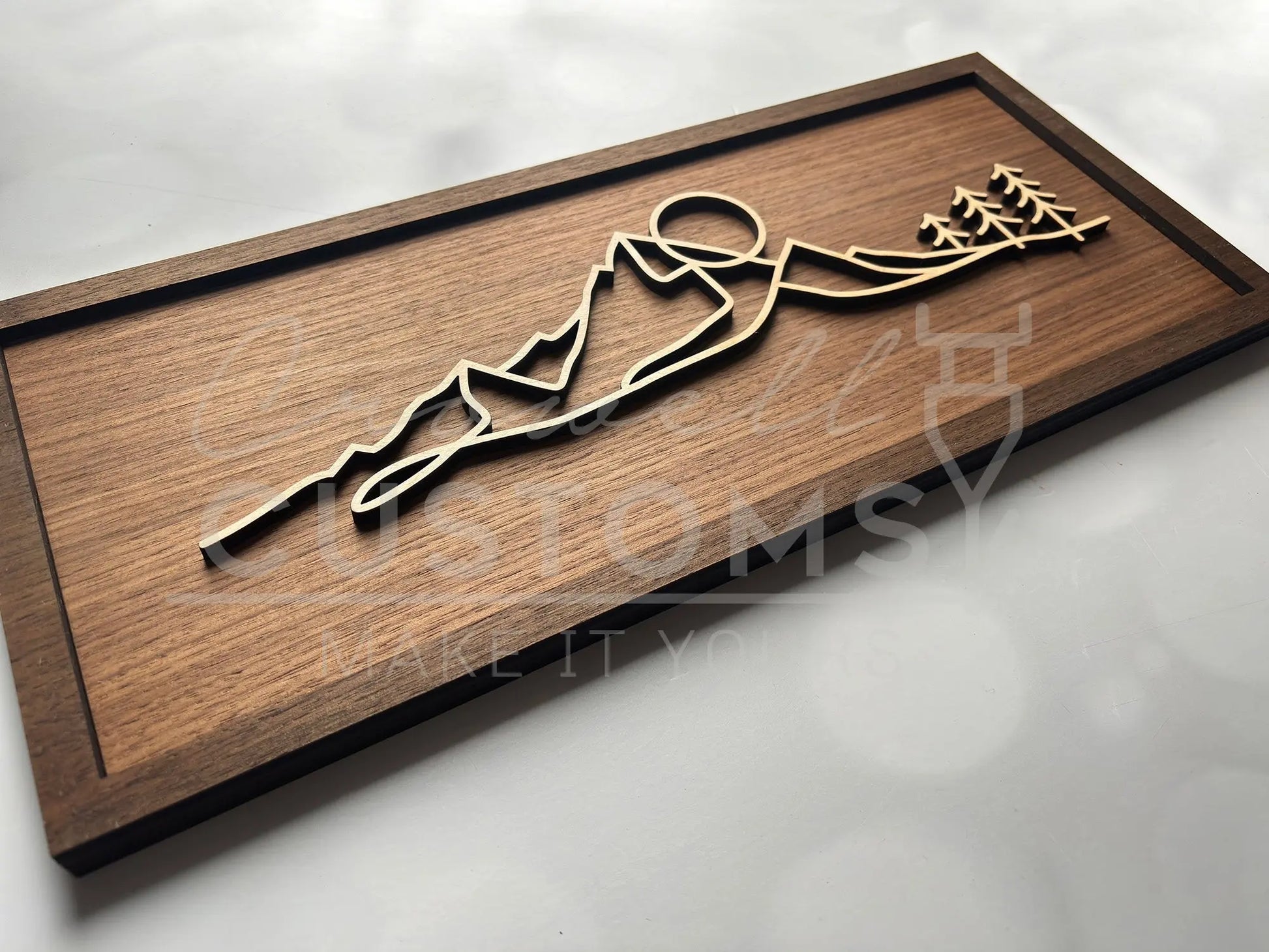 Wood Line Art Wall Decor 