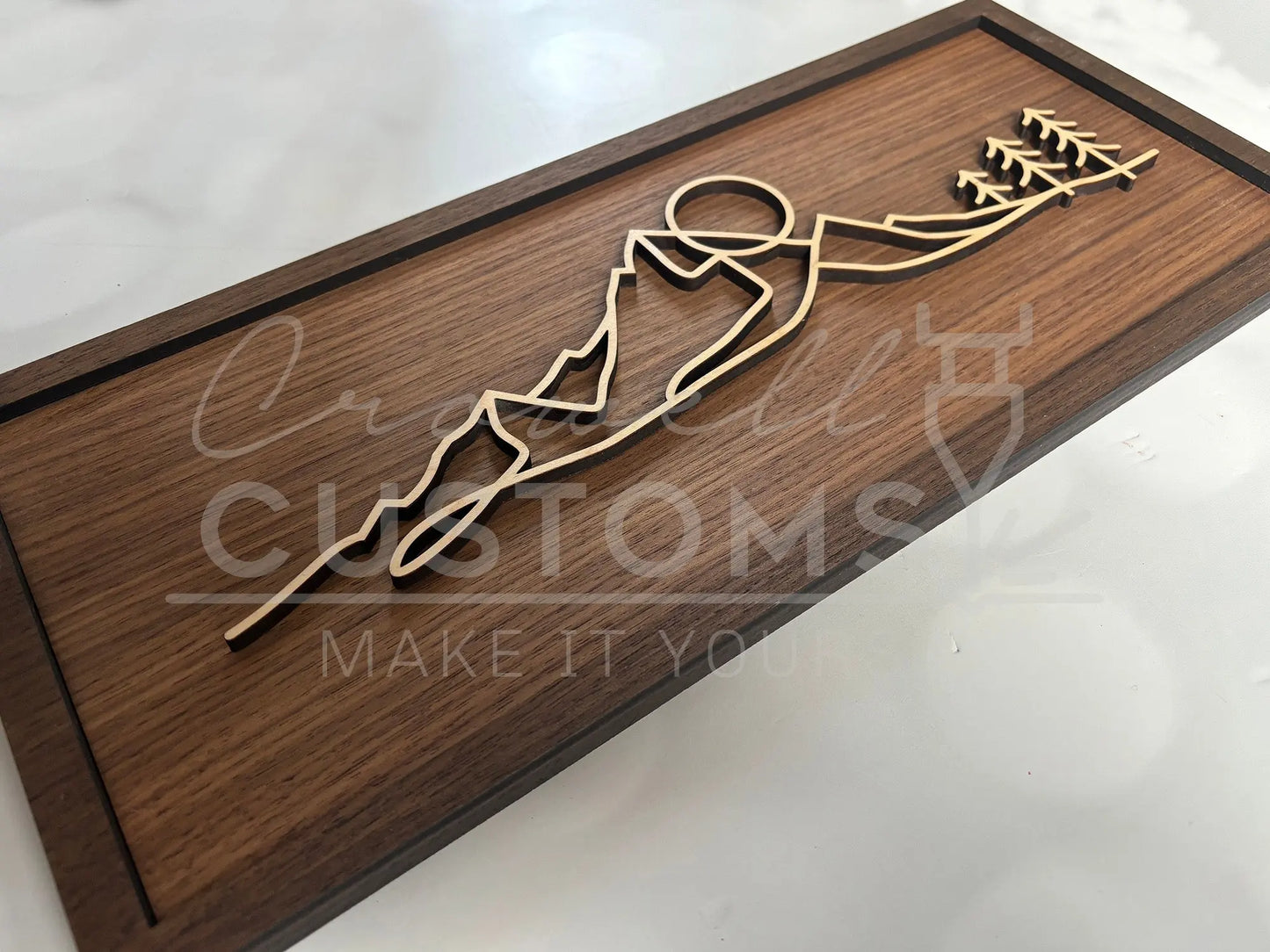 Wood Line Art Wall Decor 