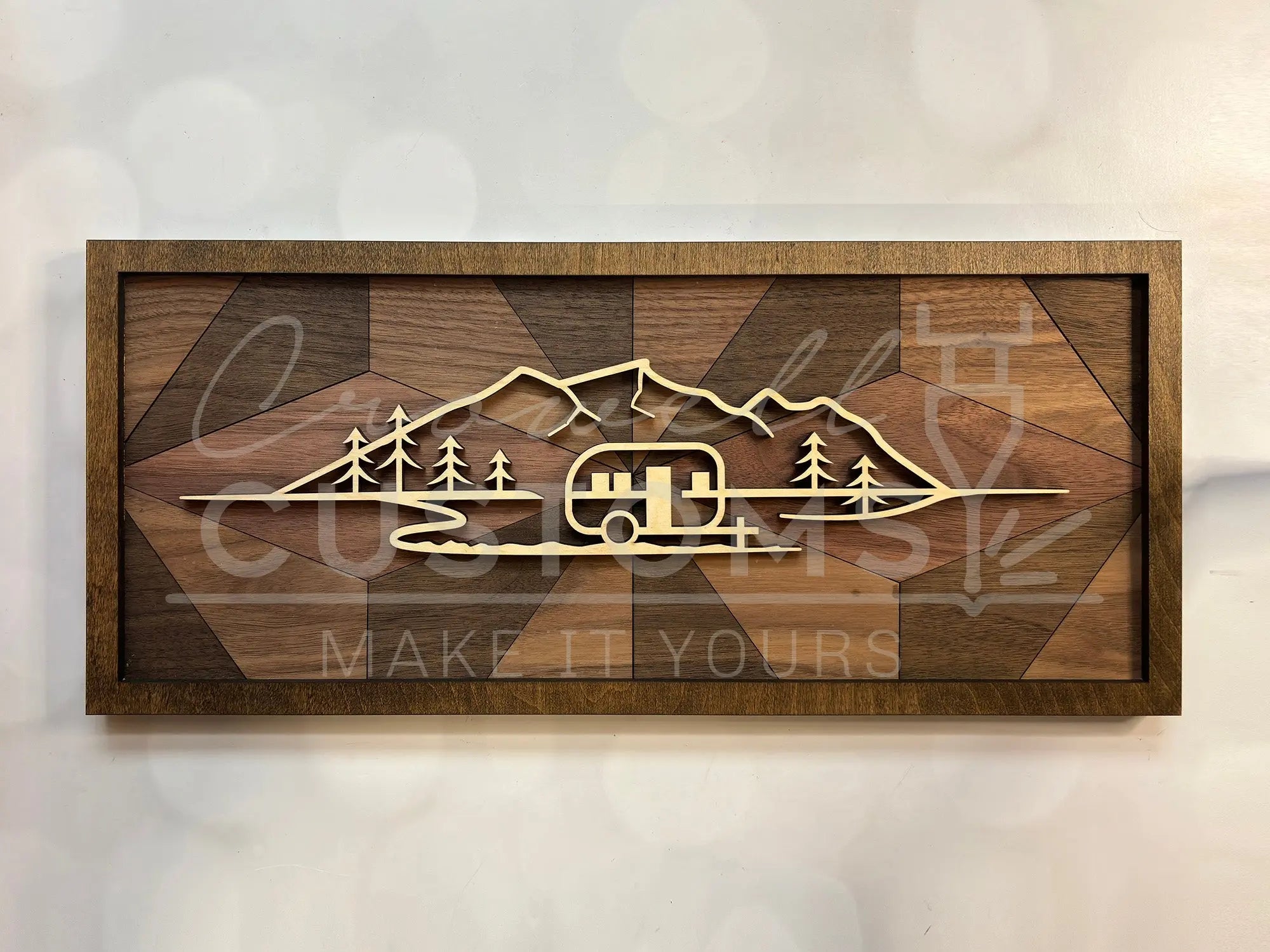 Wood Line Art Wall Decor 