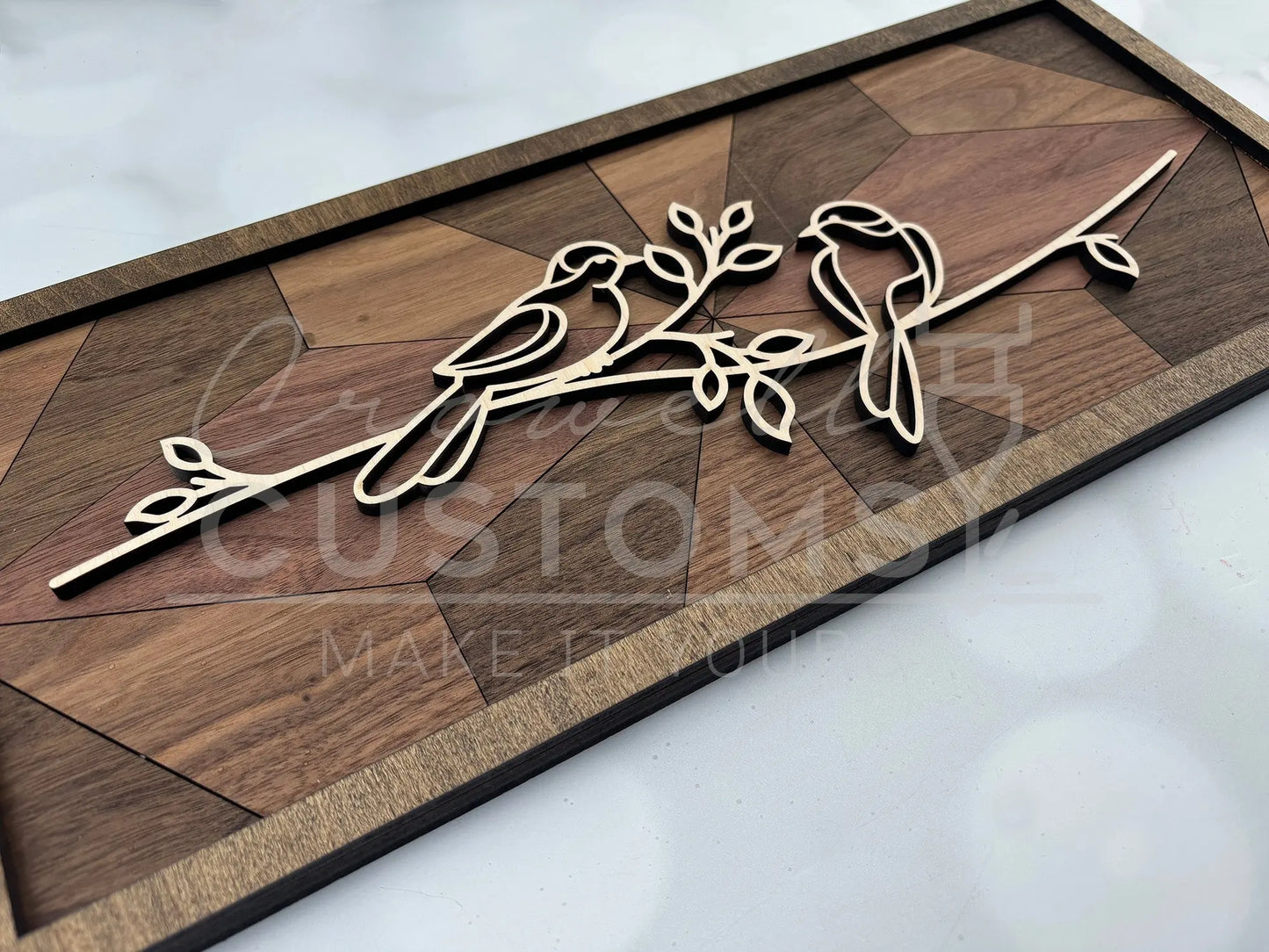 Wood Line Art Wall Decor 